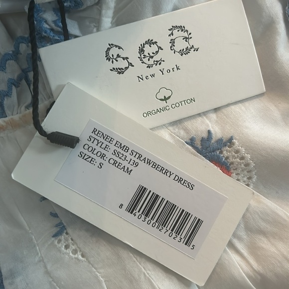 NWT Sea NY Renee Embroidered Strawberry Dress Cream Size S - Picture 10 of 10